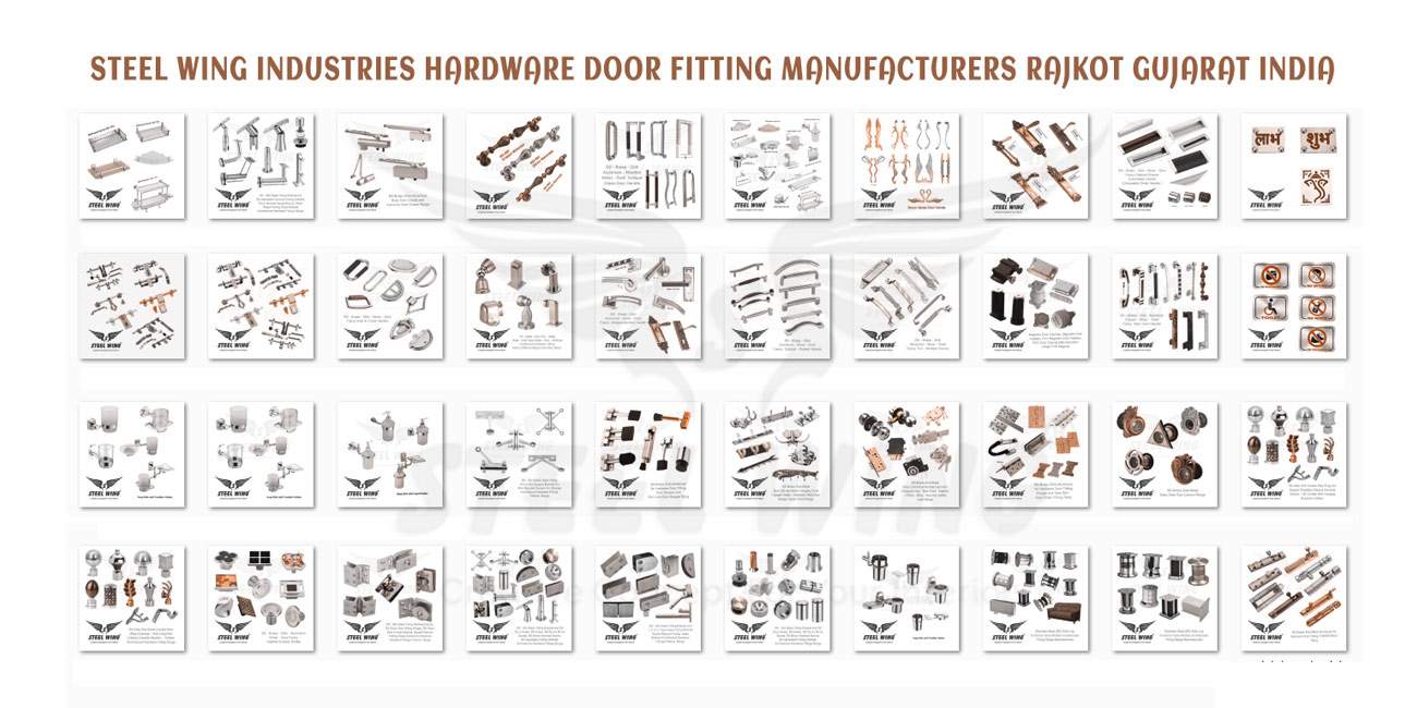 Door & Window Hardware Glass Fitting Accessories Steelwing Brand Manufacturers Rajkot - SS Brass White Aldrop Mop