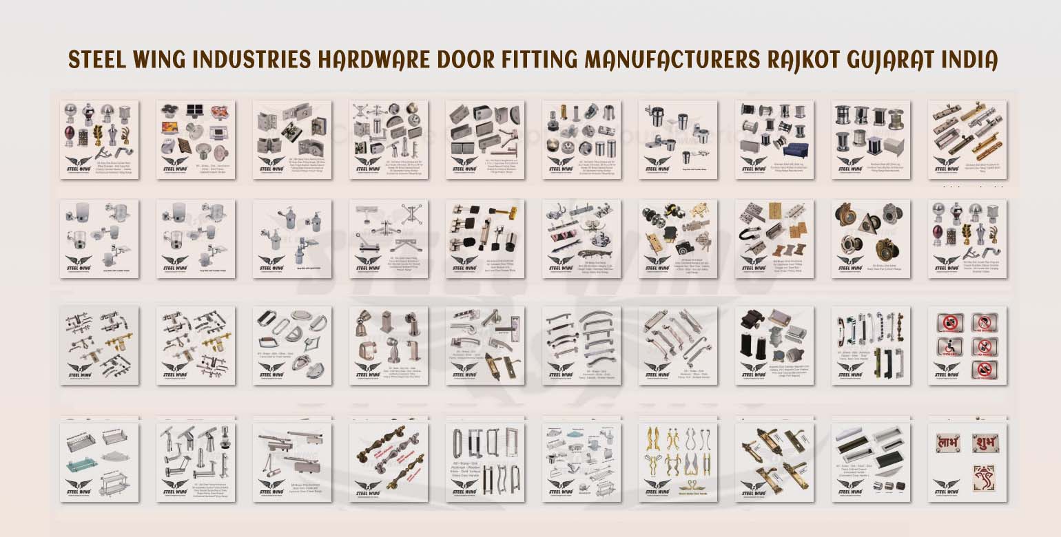 Steel Wing Industries Door & Window Hardware Glass Fitting Accessories Kit Manufacturer Rajkot - SS Brass Mop Door Aldrop Bolt