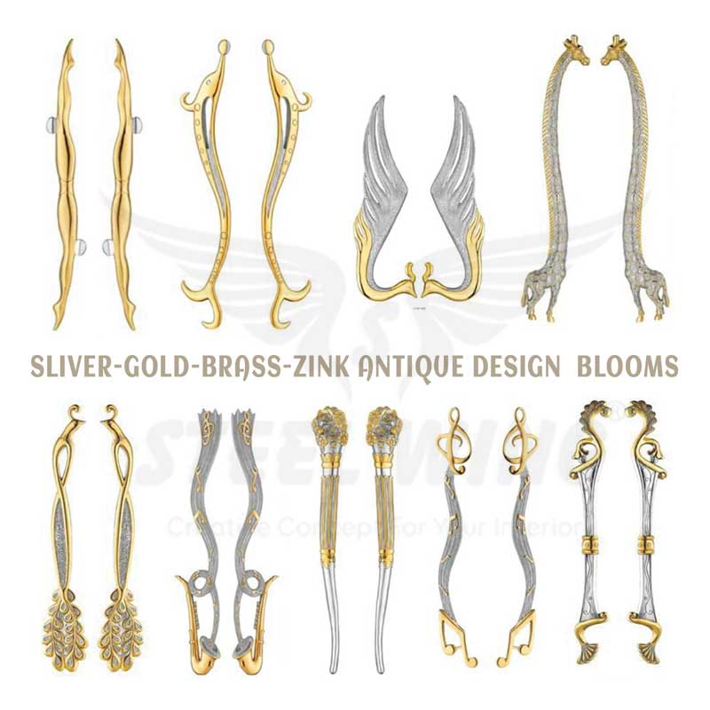 White Brass Gold Silver Blooms Door Handle Manufacturer