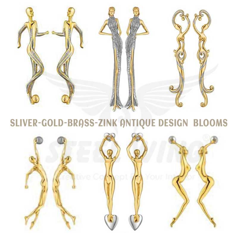 Blooms Door Handle - Sliver-Gold-Brass Antique Desig Blooms Door Handle - Antique Design Door Handle Manufacturers